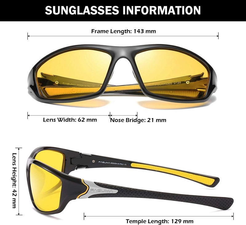 FAGUMA Sports Polarized Sunglasses For Men Cycling Driving Fishing UV400 Protection - Image 5